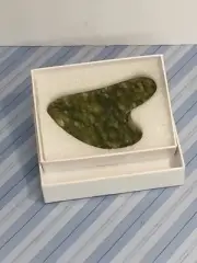 Xiuyan Jade New Green Gua Sha Facial Tool Stone Relieve Tension Ancient Massage