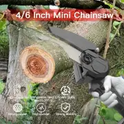 4/6 Inch Electric Chainsaw Kit Cordless Rechargeable Battery Wood Cutter Saw
