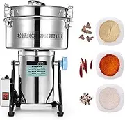 3500G Commercial Electric Grain Grinder Mill Stainless Steel Herb Grinder Swing Type Pulverizer Powder Machine High Speed 32000 RPM for Grinding Cereal, Roots, Flour, Kernel, Spice, Coffee 4400W