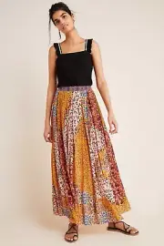Anthropologie Bhanuni by Jyoti Panthera Maxi Skirt Size 10 Leopard Flowy $158