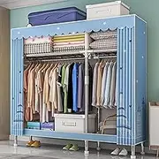 Portable Fabric Wardrobe Closet for Hanging Clothes Stylish 146x46x173 Cm Non Woven Fabric Cover Lightweight and Durable Storage Solution