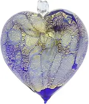 [Glass Of Venice] Murano Glass Spotted Heart Christmas Ornament - Blue Gold