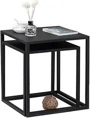Coffee Tables for Small Spaces, Modern Metal Nesting Tables Set of 2, Living Room Table Sets Feito na China Comfortable Anniversary
