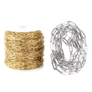 Gold Plated Chain for Jewelry Making Stainless Stain Dainty Paperclip Necklace