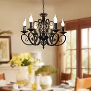 6-Light 53 cm Candle Style Chandelier Metal Painted Finishes Traditional / Classic 110-120V 220-240V