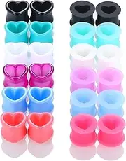 [Decentraland] 12 Pairs 4 mm(6 G) Mixed Color Silicone Acrylic Heart-Shaped Ears Gauges Tunnels Set Soft Ear Stretcher Expander Plugs Gage Stretching Earrings Body Piercing Jewelry Kit Women Men