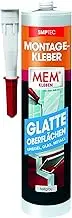 Mounting Adhesive, Smooth Surfaces, Indoor and Outdoor Use, Water and UV Resistant, Solvent-Free, Correctable and Highly Flexible, 390 g Cartridge, Light Grey