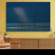 Blue Sea Canvas Wall Art with Sky Light Rays Modern Decor for Home or Office