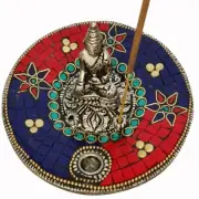 Incense Holder Buddha Stick/Cone Burner Yoga Meditation Blue and Red
