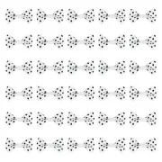 100Pcs White Black Polka Dot Ribbon Bow Ties 1.5"x1" Mini Bowknot