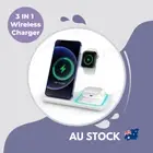 3 in 1 Wireless Charger 15W Fast Charging For iPhone Apple Watch AirPods Android