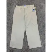 Dockers Pants Womans 4 Beige Khaki Flat Front Nouveau Fit Career Trousers NWT
