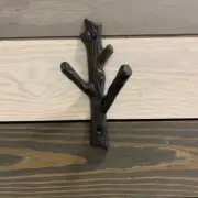 Brown Branch Metal Cast Iron Wall Hook Coat Hat Towel Hanging Heavy Duty