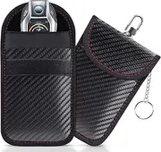 Heatunk 2-Pack Faraday Pouch for Car Keys - RFID Blocking Bag for Keyless Entry | Anti-Theft Protection Car Key Signal Blocker Case
