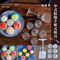 在飛比找momo購物網優惠-【烘焙用品】中式糕點手壓式模具(中秋 冰皮 點心 月餅模 綠