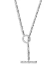 Aqua Pave Toggle Curb Chain Necklace, 14 - Exclusive
