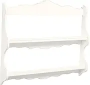 Country-Style Solid Lime Wood Antiqued White Finish W84xDP12xH68 cm Sized China Hutch Made in Italy