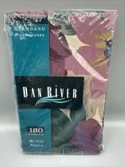 Dan River Multicolor Floral Print Standard Size Pillowcases Set Of 2 Vintage