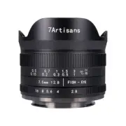 7artisans 7.5mm F2.8 II APS-C Manual Focus Fisheye Lens for Canon EOS-M Cameras