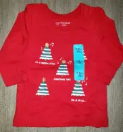 6/9 month NEW NWT RED CHRISTMAS TREE TOP SHIRT gold sparkle I'M a happy little