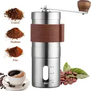 Manual Coffee Bean Grinder Stainless Steel Hand Coffee Mill Adjustable Grind New