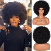 Afro Curly Wig forBlack Women Short Afro Curly Wig With Bangs Syntheric Full Wig