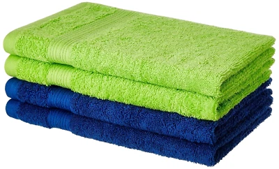 Premium Cotton Hand Towel Set 500 GSM Iris Blue & Spring Green (60x40 cm) 4 pcs