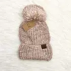 C.C Multi-Color Yarn Pom Beanie, Winter Hat, Winter Beanie, Knit Beanie