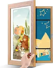 [Dulov] Kids Art Frame Picture Frame - A3 Kids Artwork Display Frame Front Opening 34X46 cm, Wood Family Photo Frame for Wall, for Bedroom, Living Room Decor