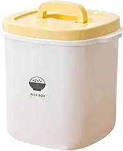 Hoement 1Set Airtight Kitchen Grains Storage Container Sealed Rice Bucket Flour Box with Measuring Cup for Rice Flour and Coarse Cereals Strong Sealing for Freshness
