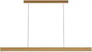 LED Linear Pendant Light Long Strip Dining Table Lamp 100cm/39.4in Wood Chandelier Ceiling Lamps, 24W Hanging Lights for Kitchen Island Restaurant Office Chandeliers Star of Light