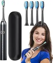 Rechargeable Toothbrushes With Case,Electric Toothbrushes | Rechargeable 40000 VPM 6 Modes 2-Minute Smart Timer Fast Charge Lasts 180 Days Toothbrush For Adults