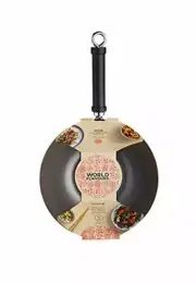 KitchenCraft World of Flavours Non Stick Induction Wok, Carbon Steel, Extra Larg