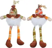 LUOZZY 2 Pcs Thanksgiving Gnome Fall Thanksgiving Gnome Decorations Turkey Swedish Plush Table Ornaments for Fall Thanksgiving Party