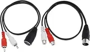 VGOL 2Pcs DIN 5 Pin to 2 RCA Cable Replacement 5-pin Din Male Female Plug to 2 RCA Male Female Connectors Cable Accessories for Speaker Hi-Fi Equipment Stereo System