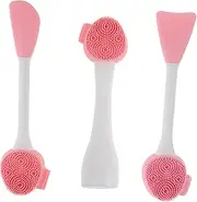 HAPINARY 3pcs Silicone Face Cleansing Brush Set Exfoliating Scrubber Face Mask Applicator Makeup Tool for Women