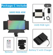 U800 RGB Photo Light LED Photo Studio Light Camera Phone Video Recroding RGB Panel Lamp LED Vdieo Light for YOUTUBE Tiktok LIVE U600-LBC 2 Battery