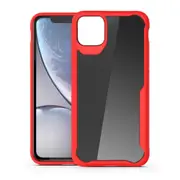 For iPhone 12 Pro Max Case, Clear PC + TPU Full Coverage Shockproof Shielding Case, Red