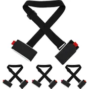 Strong and Thick Ski Straps 4 Packs with Cushioned Fastener Tape Strap Loop for Adults-A
