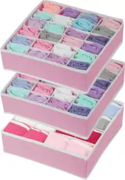 Simple Houseware Closet Drawer Organizer for Clothes, Socks and Underware, 3 Pac