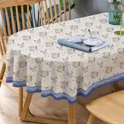 French Country Oval Tablecloth Paisley Polyester Waterproof Wrinkle-Free 60" ...