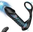 Thrusting Vibrator with Thick Ring, 3*10 Vibrating&Telescopic Prostate Massager