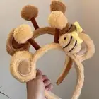 Animal Bee Plush Headband Wash Face Headband Cute Plush Hairband Makeup