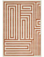 [LOOPSIE] Pahoa Geometric Washable Rug in Orange