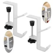 2Pcs Clamp-On Under Desk Headphone Holder Backpack Hook Students' Desk Hook w...