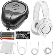 Audio-Technica ATH-M50x Professional Monitor Headphones (White) + Slappa Full...