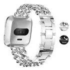 StrapsCo Alloy Chain Link Watch Bracelet Band Strap for Fitbit Versa / 2 / Lite