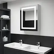 LED Bathroom Mirror Cabinet for Vanity Sink Area, 50x13x70 cm Floating Wall Mount Design with Modern Illumination