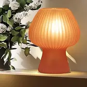 Mushroom Table Lamp - Small Bedside Nightlight with Dimmable Stepless, Stylish Mushroom Decor Lamp for Bedroom Nightstand, Living Room, Red