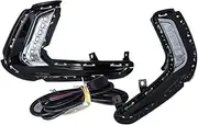 1 Pair LED Car DRL Daytime Running Light Daylight Waterproof Signal Lamp Fit for Hyundai Elantra 2016 2017 2018(White)